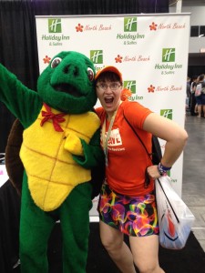 Gratuitous shot of me with a turtle mascot. (Seemed appropriate, since I ran with a group called the Running Turtles.)