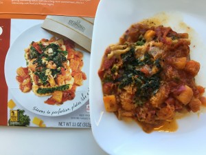 Side by side: the box, my meal