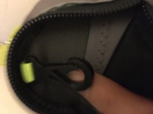 The storage pocket has a key loop inside