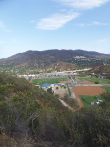 That tiny bright green spot in the center? The start/finish line!