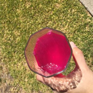 Raspberry after initial mixing (the clumps around the sides dissolved too)