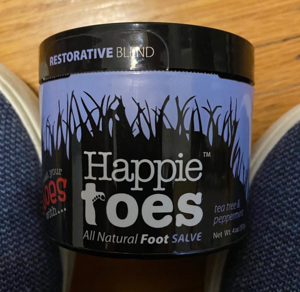 A container of Happie Toes